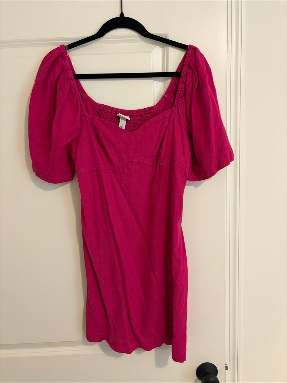 a new day Hot Pink Puff-Sleeve Mini Dress